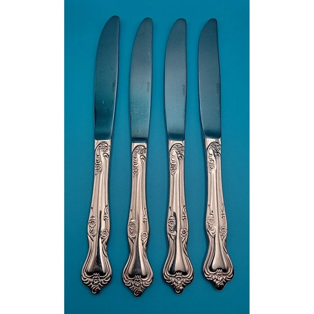 Oneida AZALEA 4 Dinner Knives Stainless Replacements